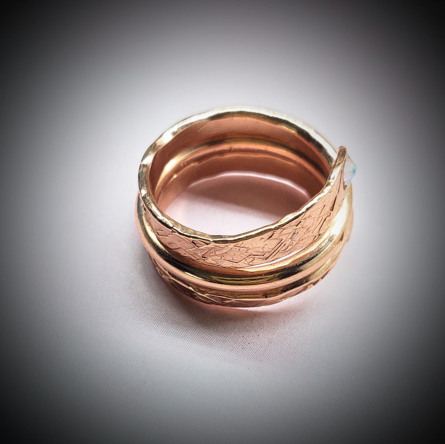 Crystal Embedded Wrap Around Ring