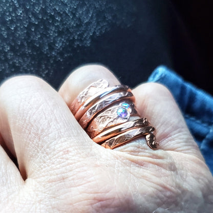 Crystal Embedded Wrap Around Ring