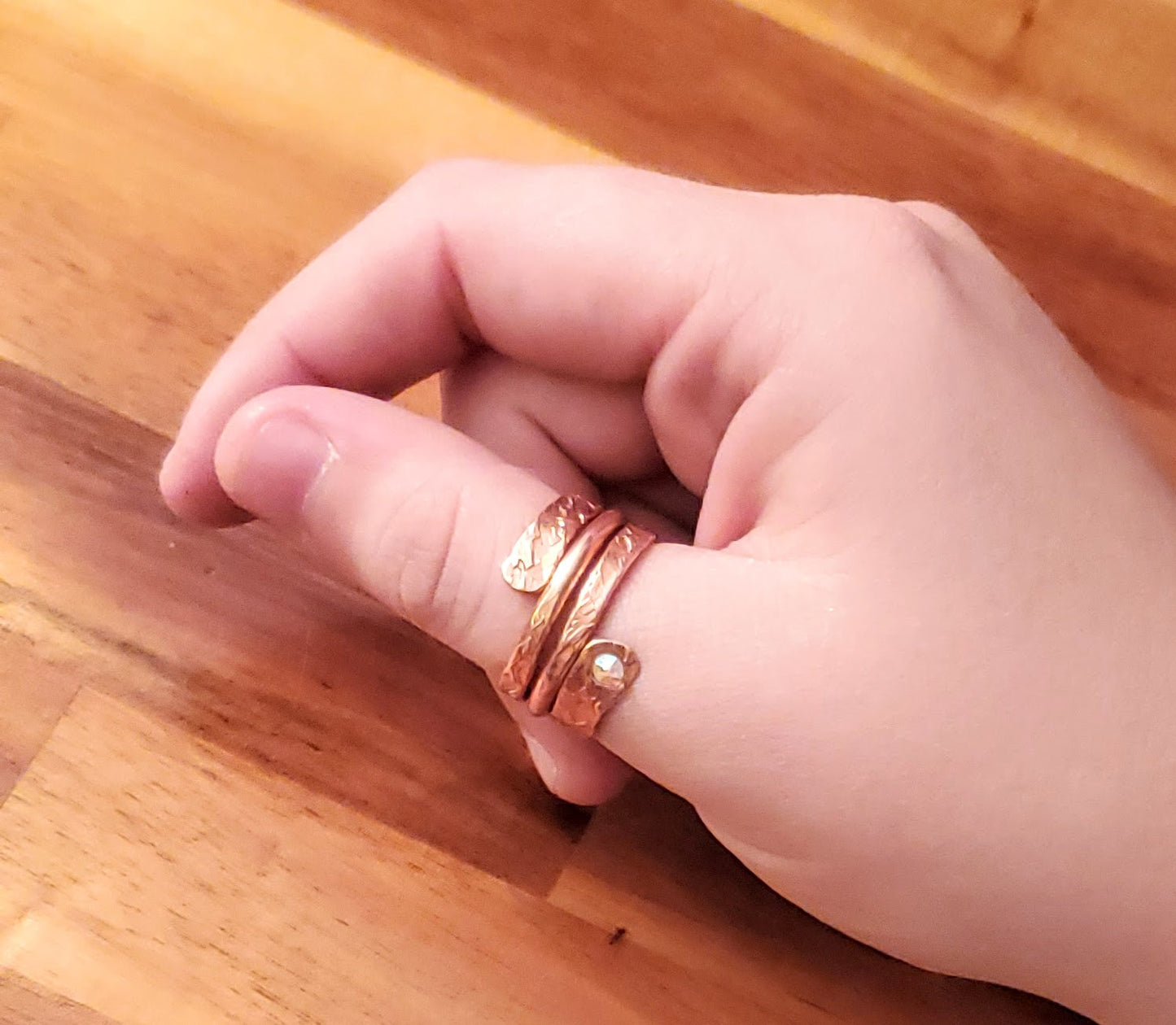 Crystal Embedded Wrap Around Ring
