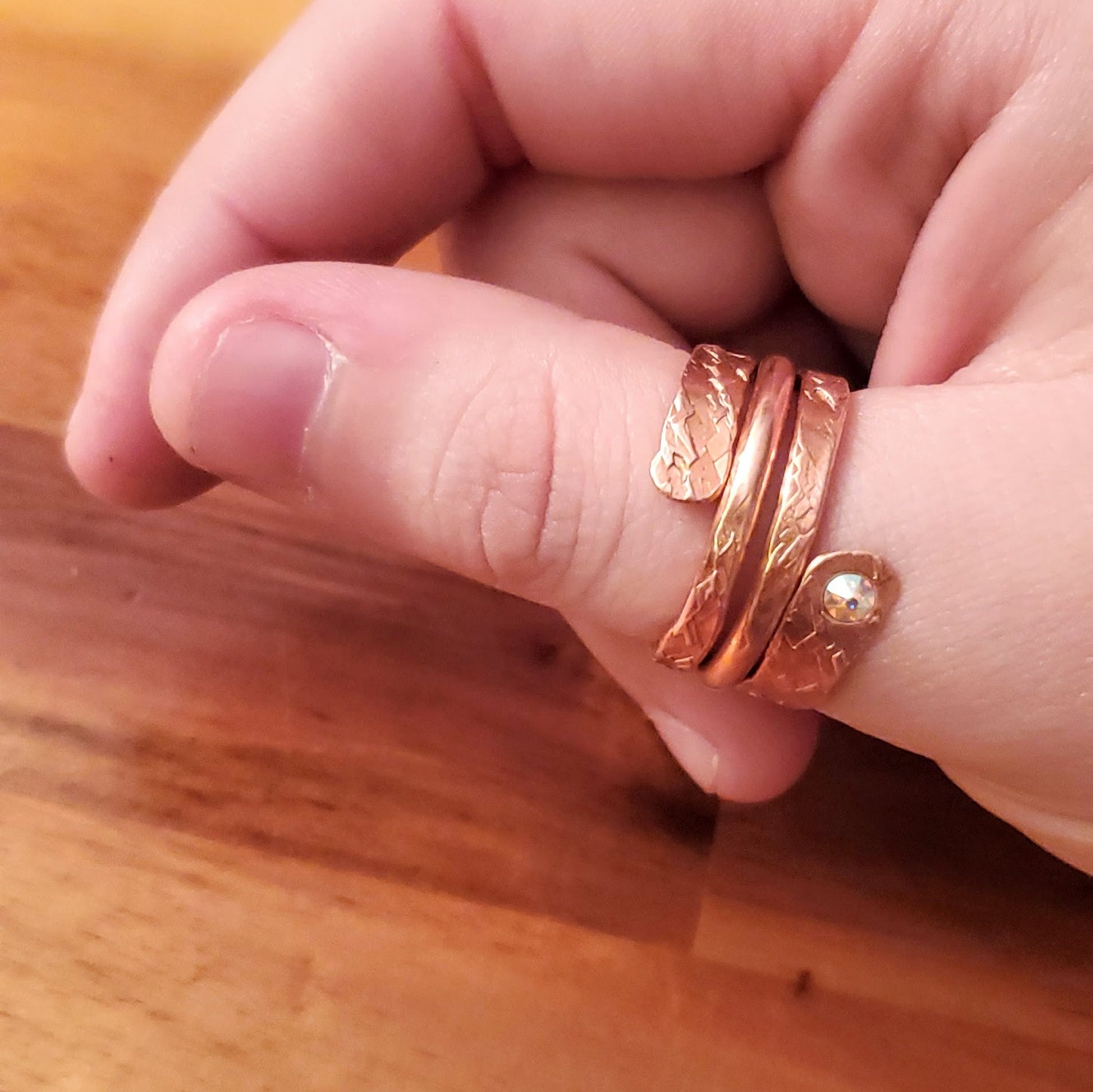 Crystal Embedded Wrap Around Ring