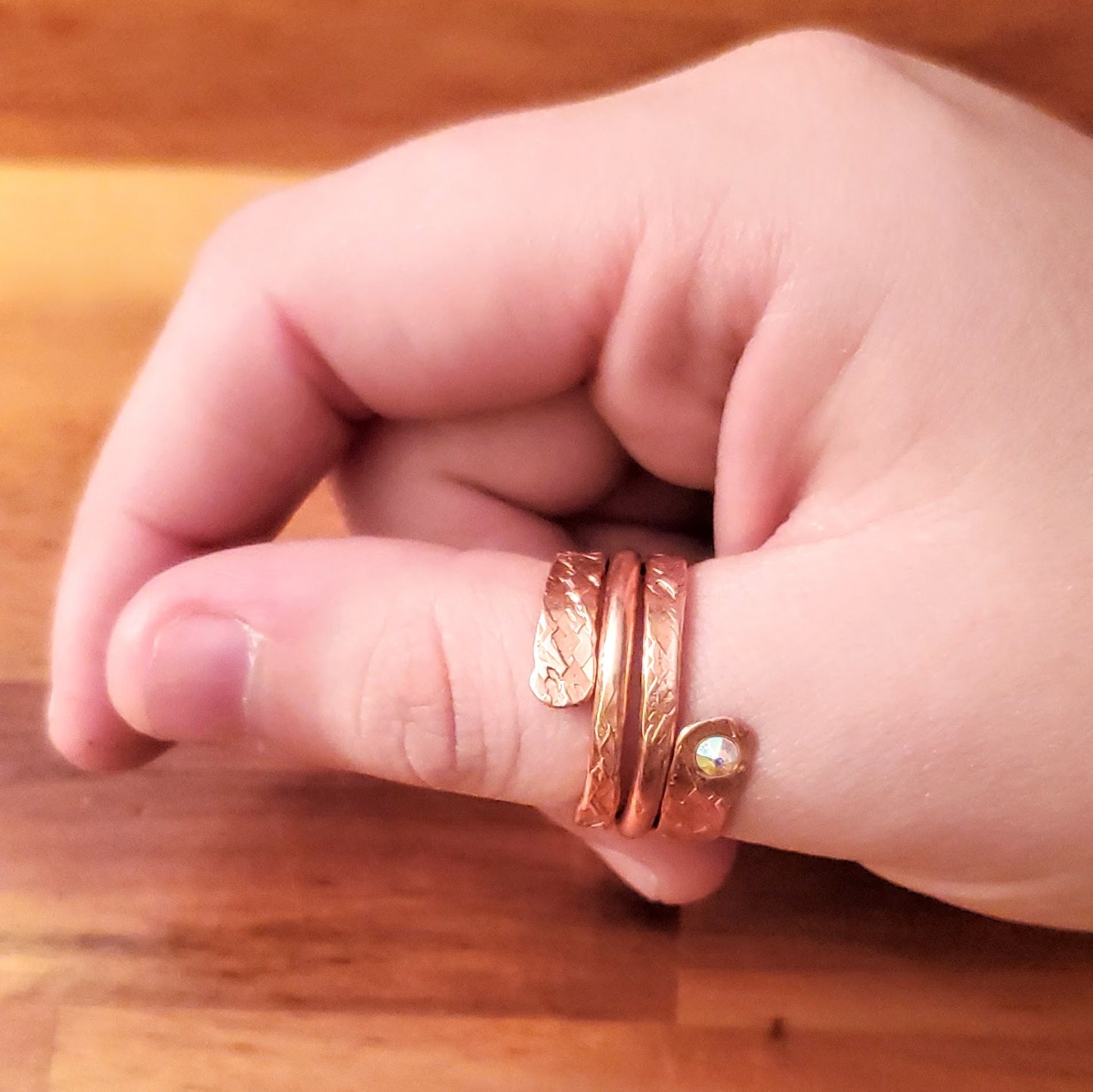 Crystal Embedded Wrap Around Ring