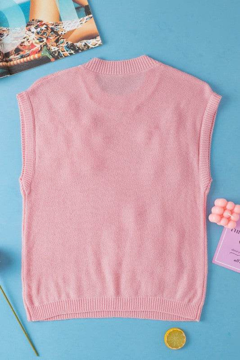 Hannah Crochet Flower Knit Short Sleeve Sweater To