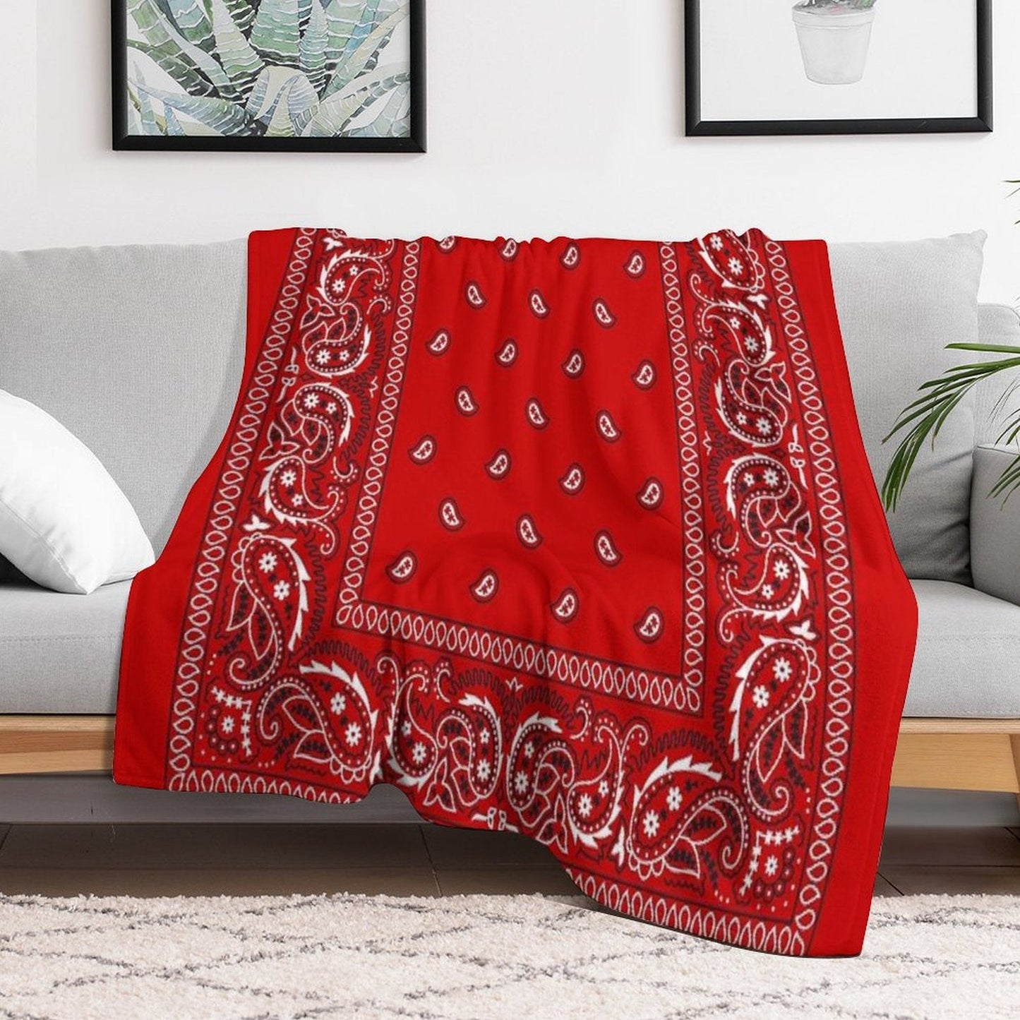 Bandana - Red Throw Blanket