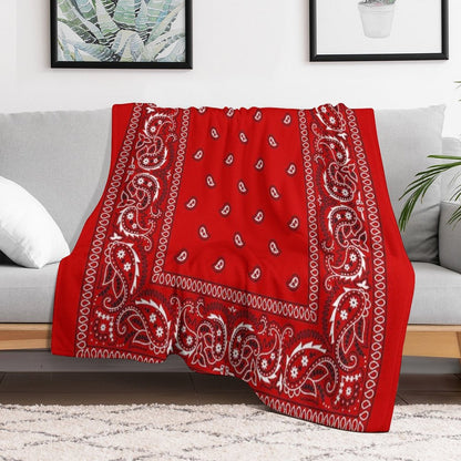 Bandana - Red Throw Blanket