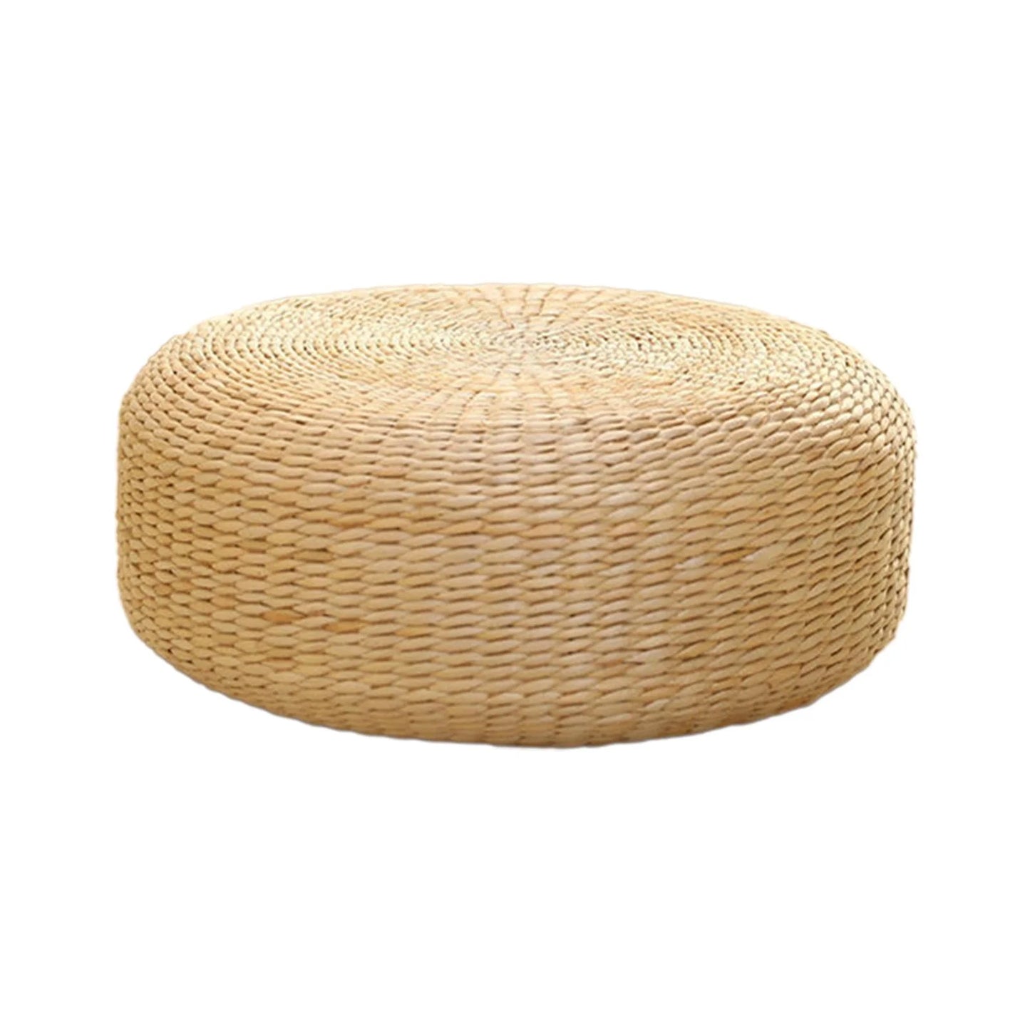 Meditation Cushion Tatami Seat Cushion Reading Home Decor Yoga Handmade Woven Futon Seat Cushion Rattan Floor Pillow for Living Room Bedroom 40Cm Diameter
