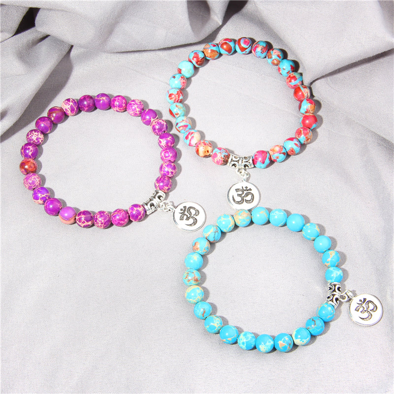 Purple Imperial Jasper Fearlessness & Peace Bracelet