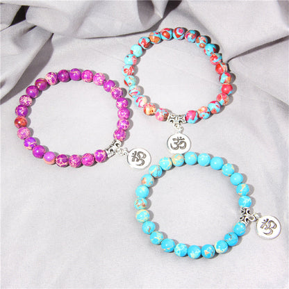 Purple Imperial Jasper Fearlessness & Peace Bracelet