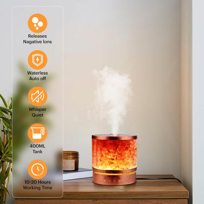 Essential Oil Diffuser Himalayan Salt Lamp Combo 400Ml Ultrasonic Cool Mist with 7 Color Changing LED Perfect for Large Rooms Aromatherapy Diffuser Ideal Gift for Moms, Women, and Birthdays