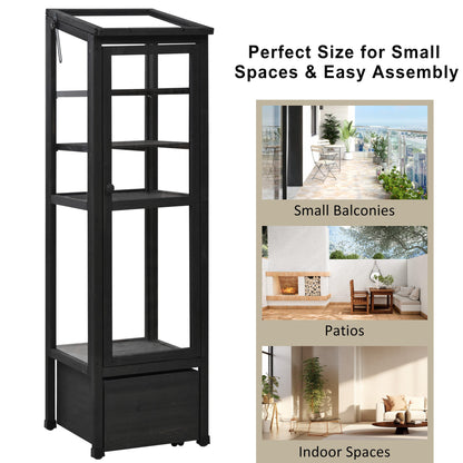 62.4inch Height Wood Garden Greenhouse Balcony Portable Mini Cold