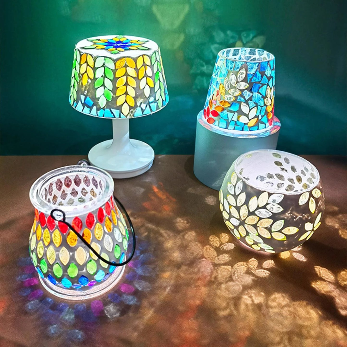 DIY Mosaic Night Light Kit, Make Your Own Mosaic Night Light, DIY Stained Glass Set, Crafts Kit for Teens Adults, Handmade Artwork Gifts Valentines Day Birthday Gift