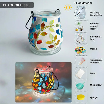 DIY Mosaic Night Light Kit, Make Your Own Mosaic Night Light, DIY Stained Glass Set, Crafts Kit for Teens Adults, Handmade Artwork Gifts Valentines Day Birthday Gift