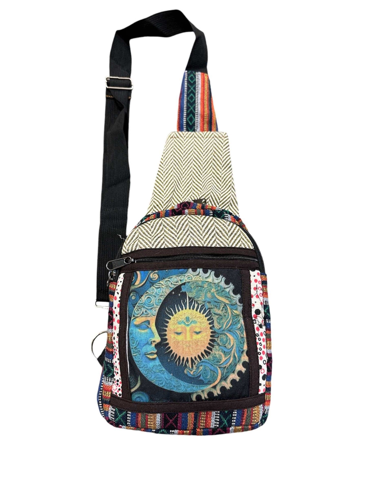 Cotton Sun Moon Crossbody Sling Bag