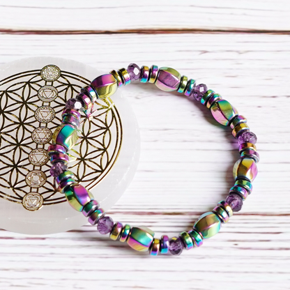 Magnetic Therapy Bracelet - Blue and Purple