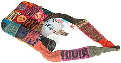 Blue Red Hobo Cotton Sling Cross Body Messenger Shoulder Bag Hippie Boho Bohemian Light Roomy Spacious