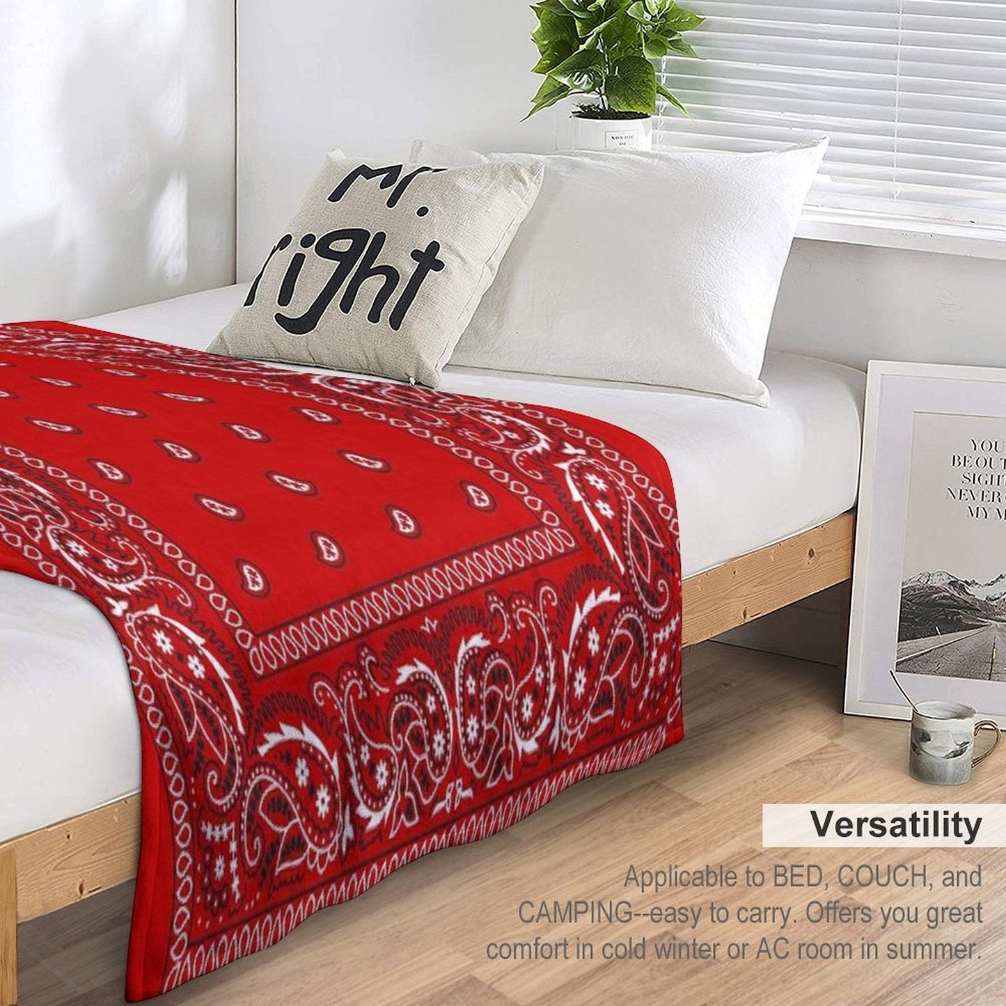 Bandana - Red Throw Blanket