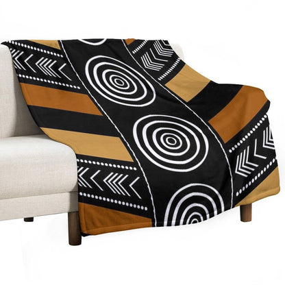 African Mud Cloth Artistry Art Throw Blanket