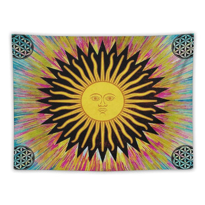 Psychedelic Sun Star  Bohemian Zen Hippie Festival Tapestry