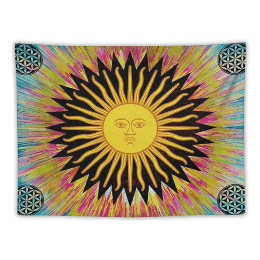 Psychedelic Sun Star  Bohemian Zen Hippie Festival Tapestry