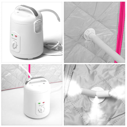 Lightweight Personal Steam Sauna for Weight Loss, Detox & Relaxation, 60 Minute Timer - Pink