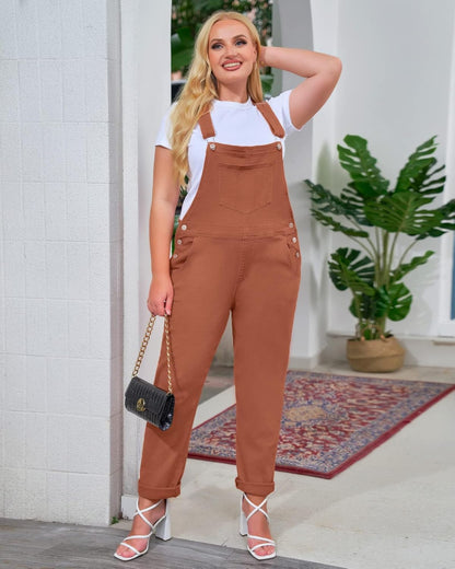 Womens Classic Adjustable Straps Pockets Denim Bib Overalls Jeans Pants