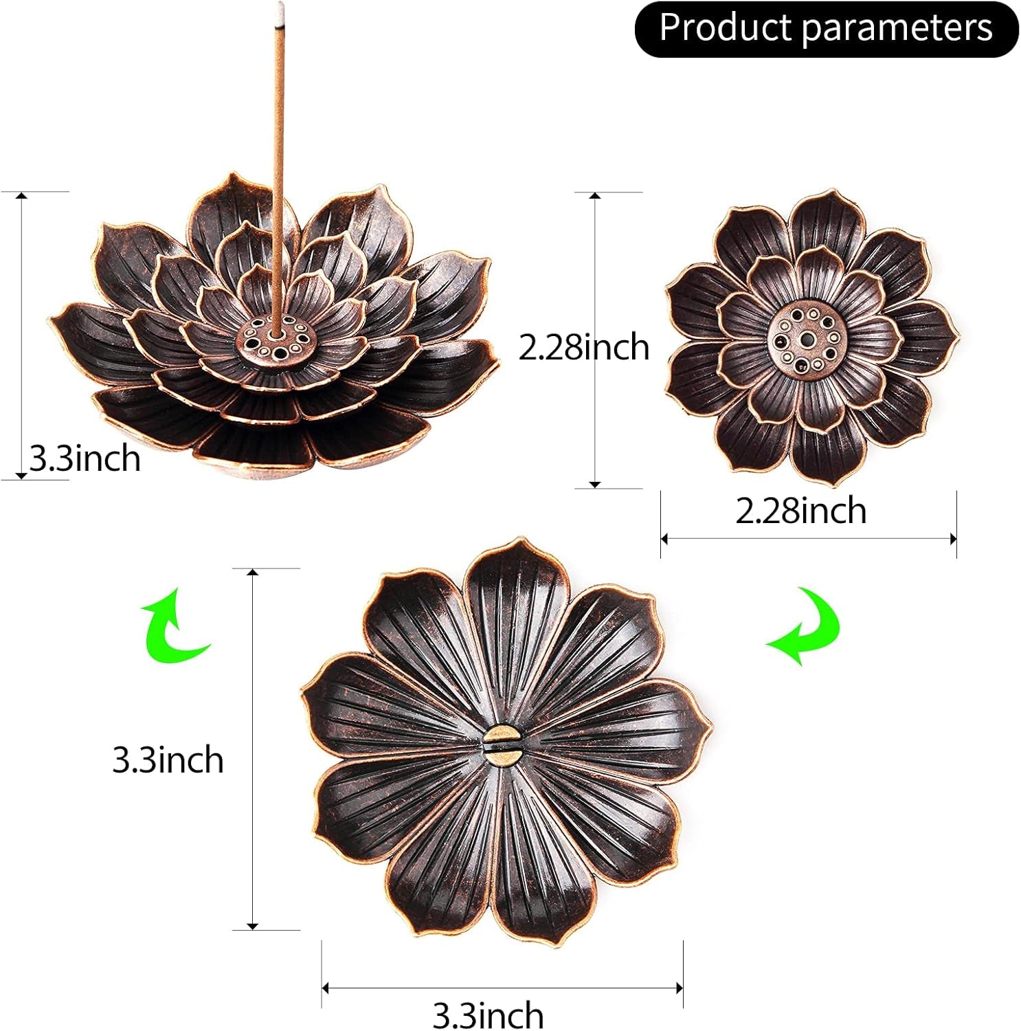 4Pack Incense Holder Cone Incense Burner Holder with Ash Catcher for Home Office Fragrance Accessories