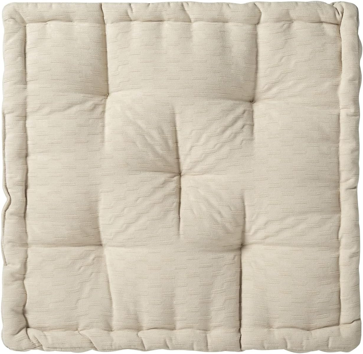 Floor Cushion Pouf, Square Floor Pillow Seating Chenille Meditation Cushion, Thick Tufted Pillows for Living Room Yoga Bedroom Sofa, Beige, 20"X20"X5.5"