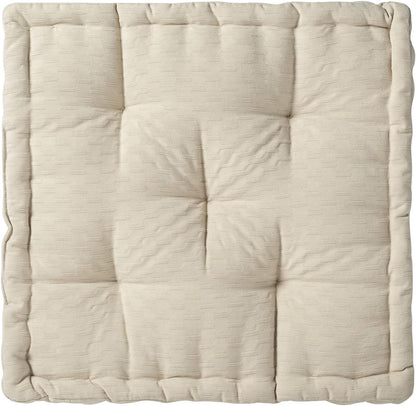 Floor Cushion Pouf, Square Floor Pillow Seating Chenille Meditation Cushion, Thick Tufted Pillows for Living Room Yoga Bedroom Sofa, Beige, 20"X20"X5.5"
