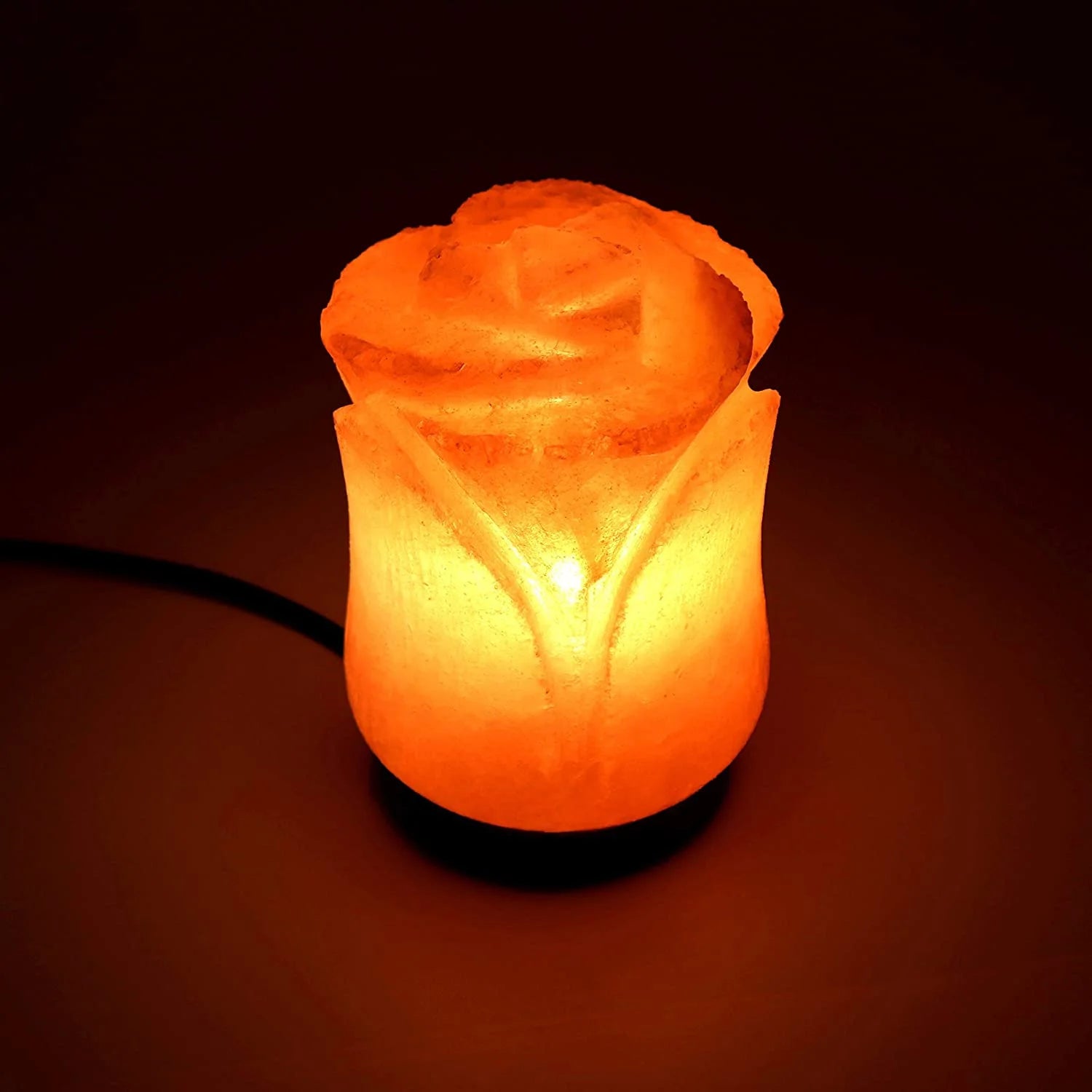 Natural Himalayan Salt Lamp Electric | Hand Carved Flower Pink Crystal Rock Salt from Himalayan Mountains | Sourced from Pakistan
