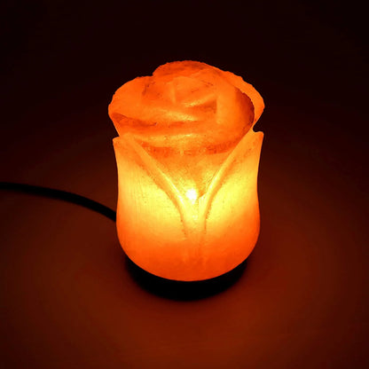 Natural Himalayan Salt Lamp Electric | Hand Carved Flower Pink Crystal Rock Salt from Himalayan Mountains | Sourced from Pakistan