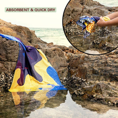 Microfiber Beach Towels Sand Free Quick Dry Portable Pool Towels Colorful Compact Absorbent Beach Towels with Bag Beach Towels for Adults Girls Women 31X63 Inch (Yellow)