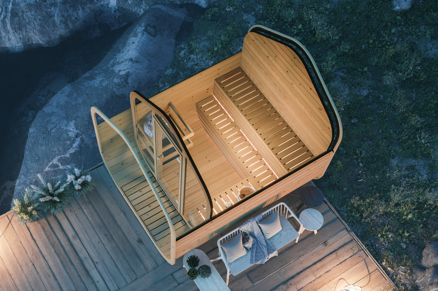 SAUNA EVOLUTION® Luxury Barrel Sauna Serenity Nature Air 8