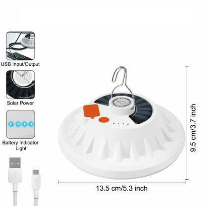 Rechargeable 60 LED Outdoor Camping Tent Light USB & Solar Lantern