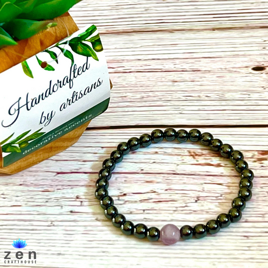 Magnetic Therapy Pain Relief & Sleep Aid  With Purple Fluorite Bracelet