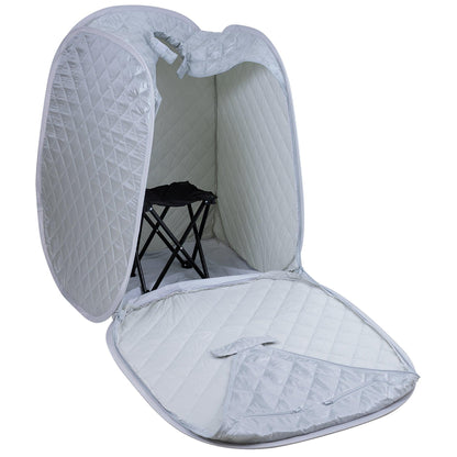 Personal Foldable Steam Sauna for Weight Loss, Detox, Relaxation at Home, 60 Minute Timer, 800 Watt Steam Generator, Chair Included (Silver)