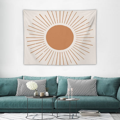 Terracotta Boho Sun Rays Tapestry
