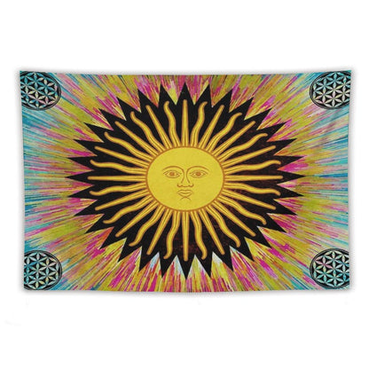 Psychedelic Sun Star  Bohemian Zen Hippie Festival Tapestry