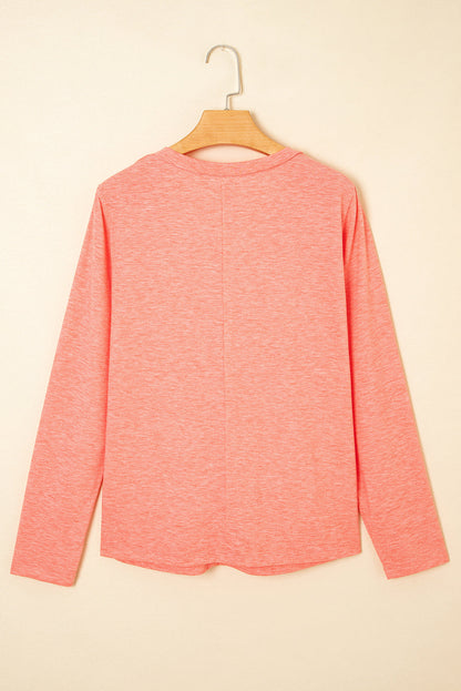 Rachel Floral Patchwork V Neck Long Sleeve Top