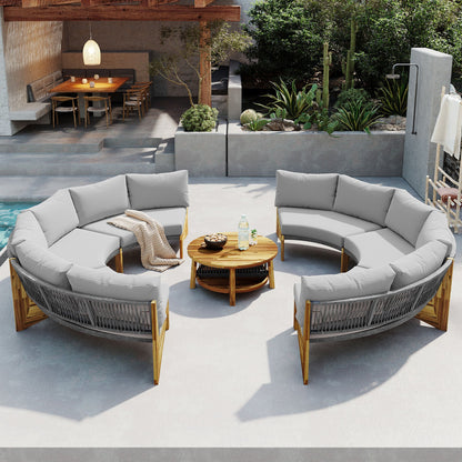6 - Person Outdoor Seating Group with Cushions and A Coffee Table(old