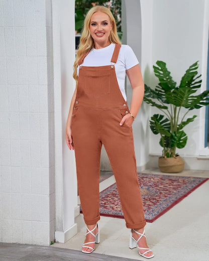 Womens Classic Adjustable Straps Pockets Denim Bib Overalls Jeans Pants