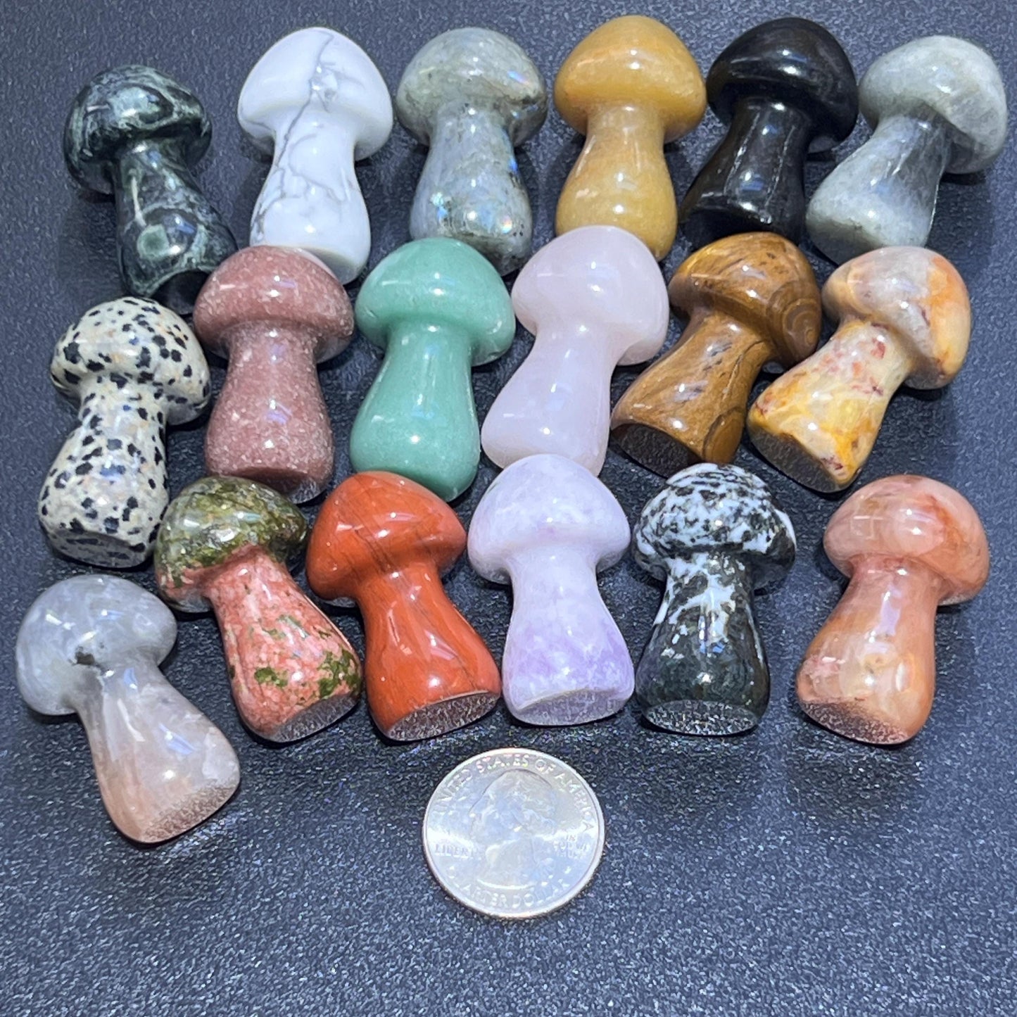Mixed Crystal Mushrooms Gemstone Carving Decor Bulk