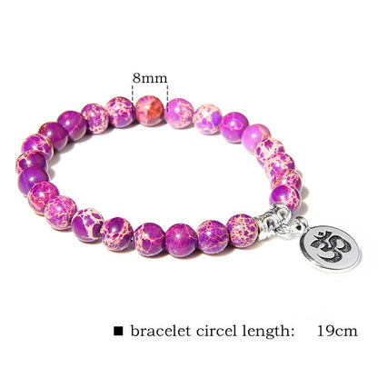 Purple Imperial Jasper Fearlessness & Peace Bracelet