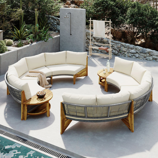 6 - Person Outdoor Seating Group with Cushions and A Coffee Table(old