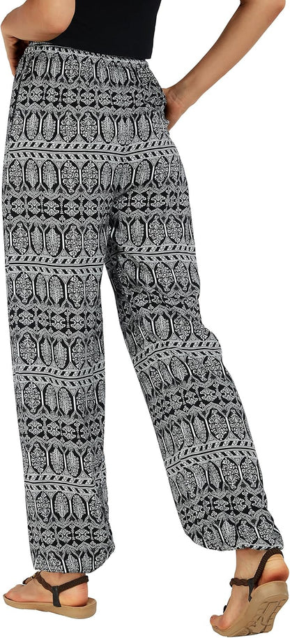 Women'S Floral Print Summer Boho Pants Harem Beach Vacation Pants