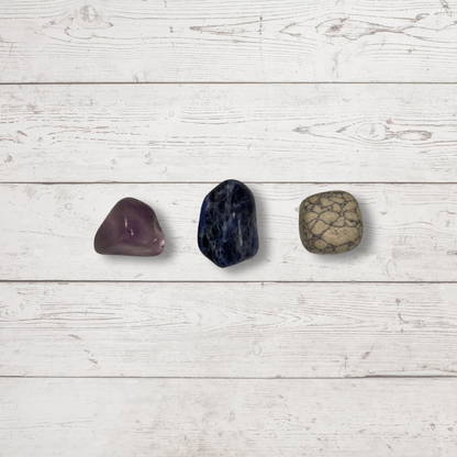 Stress & Anxiety Relief Crystal Pack – Amethyst, Howlite & Sodalite