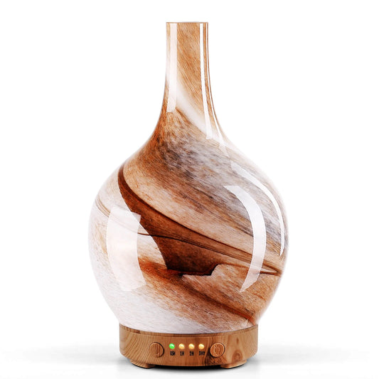 100Ml Essential Oil Diffuser Humidifier Handmade Glass Desert,Waterlessauto-Off Gift Aromatherapy Ultrasonic Cool Mist Humidifier,4 Running Hours for Sleeping, Yoga, Office, Spa