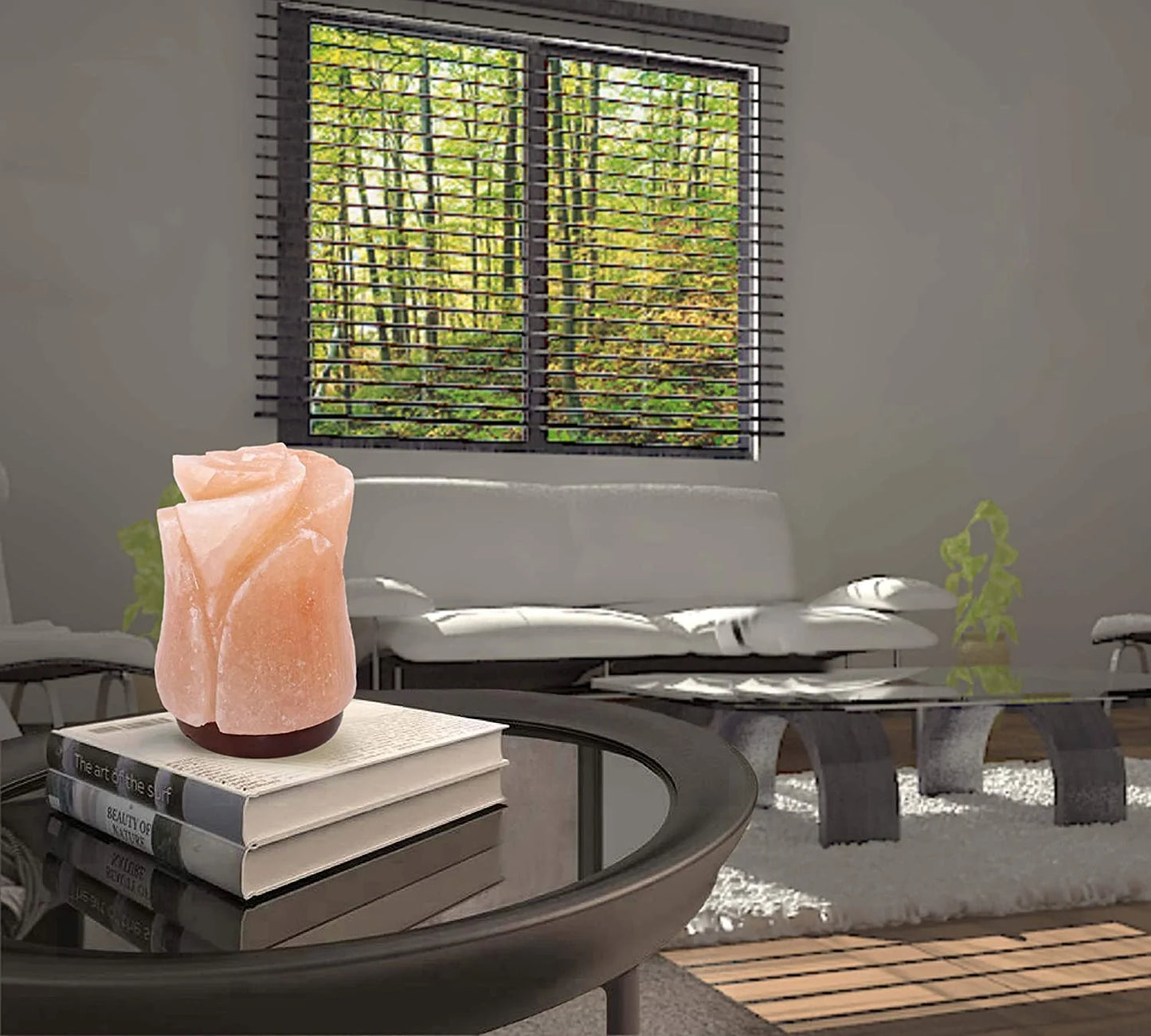 Natural Himalayan Salt Lamp Electric | Hand Carved Flower Pink Crystal Rock Salt from Himalayan Mountains | Sourced from Pakistan