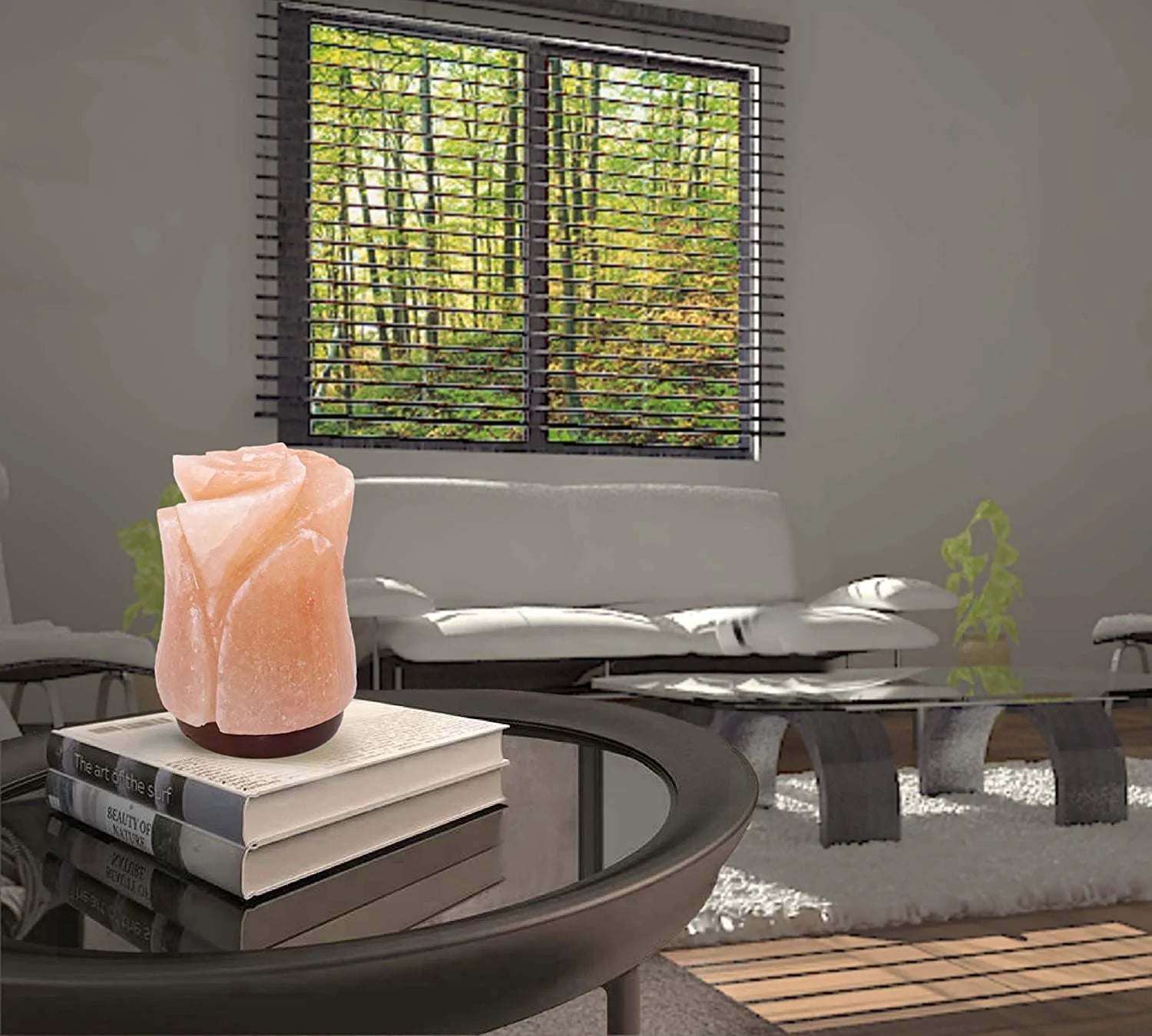 Natural Himalayan Salt Lamp Electric | Hand Carved Flower Pink Crystal Rock Salt from Himalayan Mountains | Sourced from Pakistan