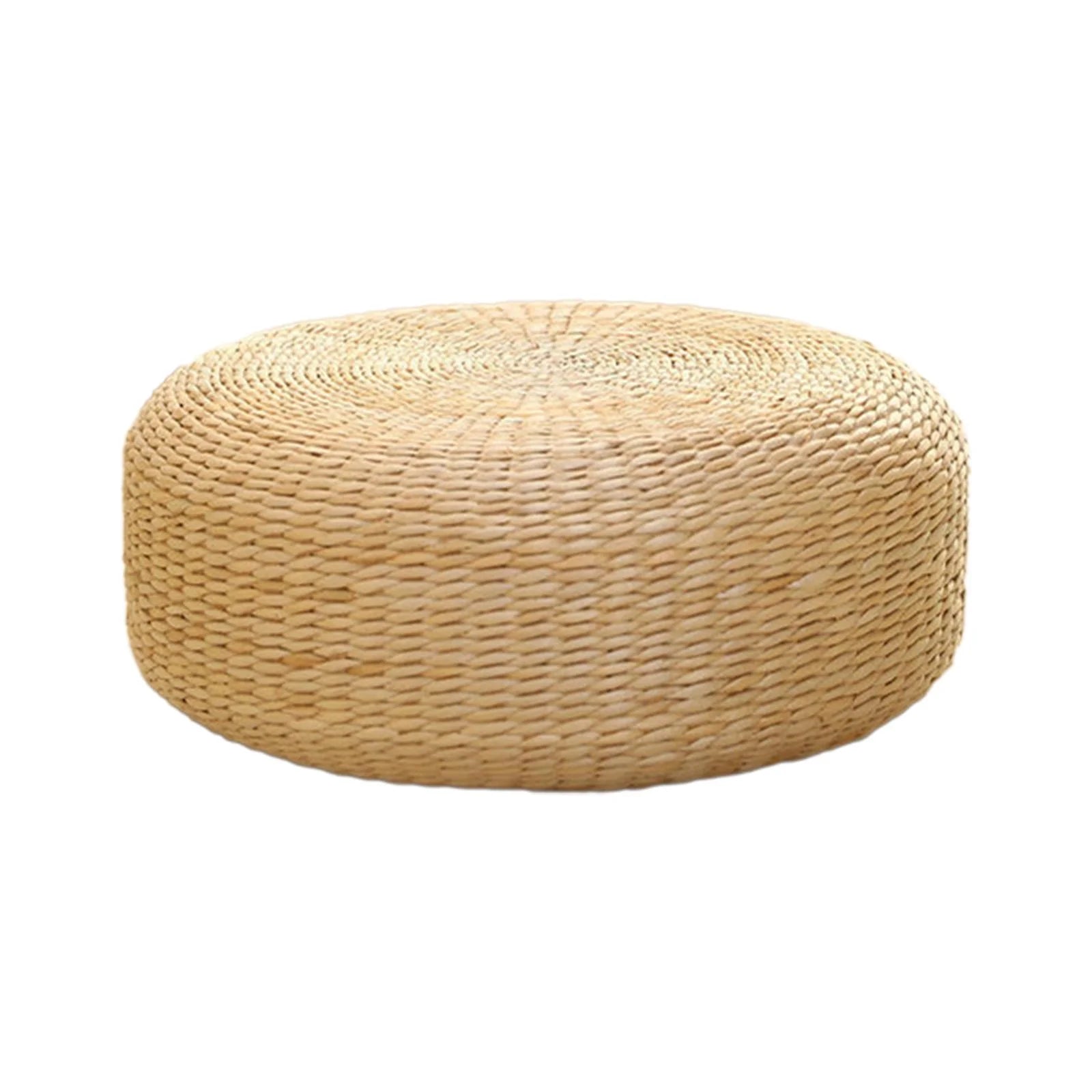 Meditation Cushion Tatami Seat Cushion Reading Home Decor Yoga Handmade Woven Futon Seat Cushion Rattan Floor Pillow for Living Room Bedroom 40Cm Diameter