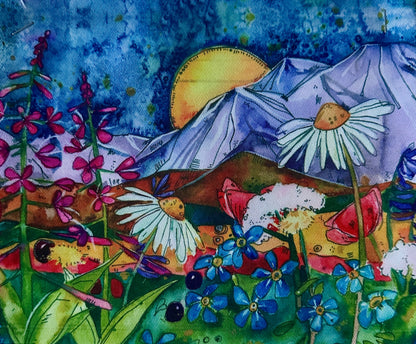Wildflower Dreamscape Fleece Overalls