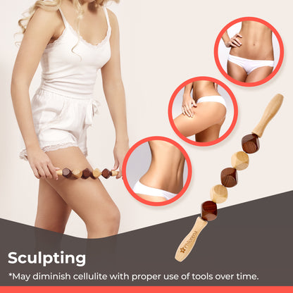 Wood Therapy Massage Tools| Lymphatic Drainage| Cellulite| Maderoterapia Kit